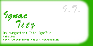 ignac titz business card
